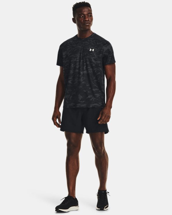 Men's UA CoolSwitch Run Camo Short Sleeve, Black, pdpMainDesktop image number 2